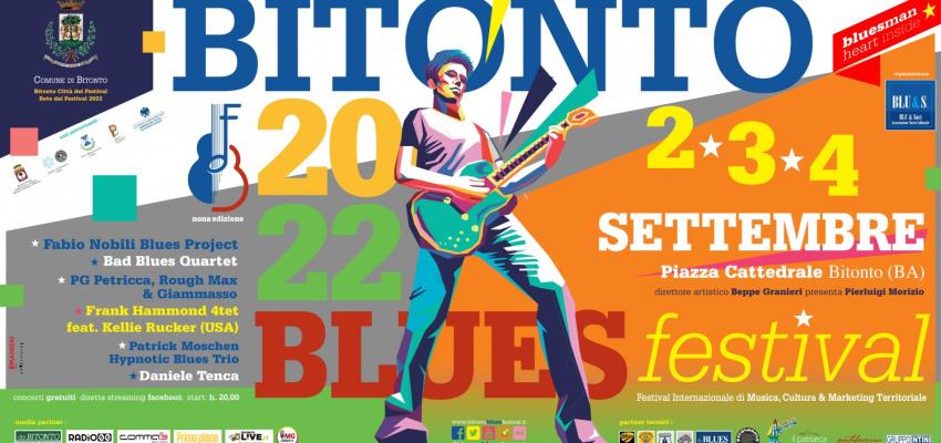 Torna il Bitonto Blues Festival. Dal 2 al 4 settembre, la nona edizione in piazza Cattedrale