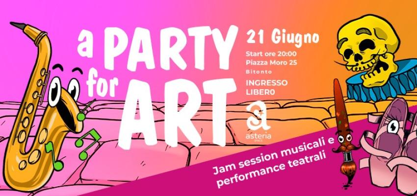 Asteria Space festeggia tre anni dalla sua inaugurazione il 21 giugno con “A party for ART”