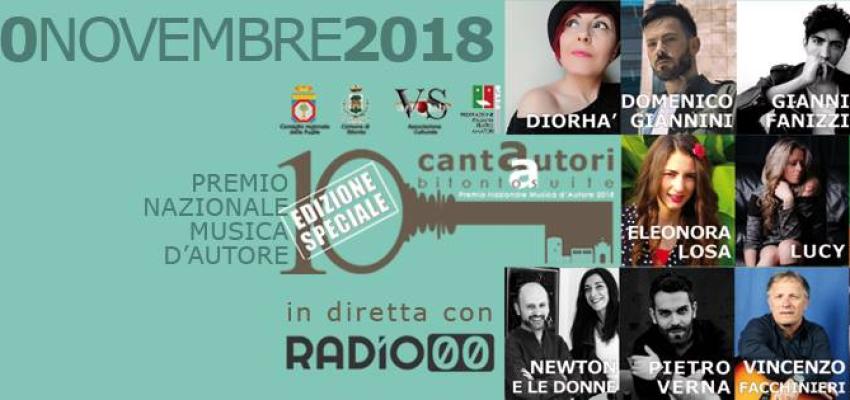 Cantautori Bitontosuite 10a Edizione. La rassegna da vivere tutta in diretta su Radio00