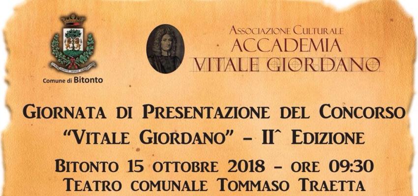 Concorso “Vitale Giordano”, domani al Teatro Traetta di Bitonto la presentazione della seconda edizione