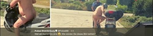 Germania, polizia ferma motociclista nudo in scooter